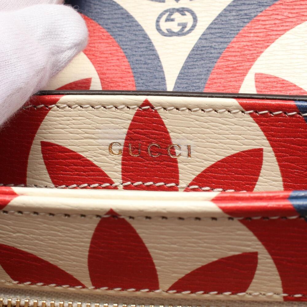 Gucci adidas Horsebit Leather Shoulder Bag Ivory White Navy Blue Red - Picture 3 of 5